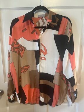 Graphic print vintage blouse